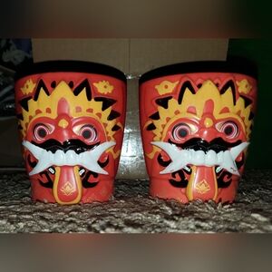 Set Of Princess Cruis Line Dragon Faced Tiki Cocktail Cups